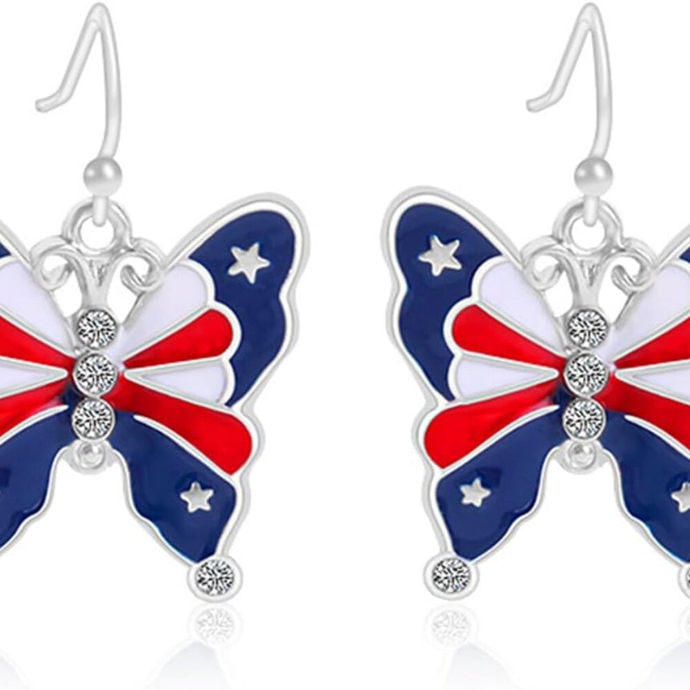 American Flag Earrings for Women 4th of July Patriotic Independence Day Red Whit